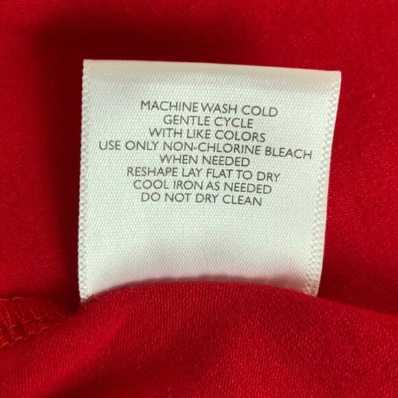 ModCloth Womens Red Knit Puff Sleeve Skater Dress Size Large Cotton Blend USA - Picture 6 of 6